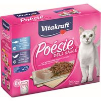 Vitakraft Katzenfutter Poesie DeliSauce, Multipack Fisch - 7x 6 Beutel
