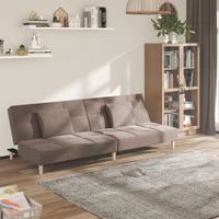 Schlafsofa 2-Sitzer mit 2 Kissen Taupe Stoff vidaXL