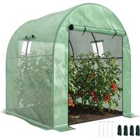 180 x 180cm Walk-In Polytunnel Greenhouse - Green