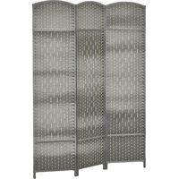 Paravent intérieur en bois 3 panneaux séparateur de pièce pliable pour salon chambre 135 x 180 cm gris