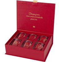 Coffret 6 bougies amour parfums musc blanc, orchidée blanche et rêve poudré