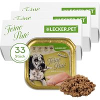 33 x 150 g de lecker.Pet® Paula's Feine Paté Riche en Poulet Nourriture humide pour chiens Nourriture complète