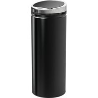 Cubo de Basura Automático 50L con Tapa Cierre Suave y Silencioso Cuerpo de Acero Inoxidable Negro