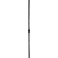 Pannello decorativo in ferro quadro con tripla borchia al centro - Quadro da 12mm e altezza 1000mm - Ferro battuto