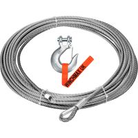 Wire Rope 26m x 12mm, Screw Fix. 1/2 inch Clevis Hook. For winches up to 17,500lb.