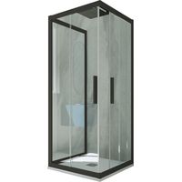 Parois douche 3 côtés 90x110 coulisse Noir Matt Kolors Trio
