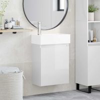 vidaXL Bathroom Vanity Unit with Tap High Gloss White