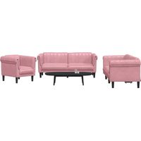 Ensemble de canapés 3 pcs rose velours