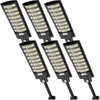 2 Packs 600W Réverbère Solaire Extérieur, Lampe Solaire à LED avec Détecteur de Mouvement et Télécommande, Projecteur Solaire IP65 étanche, 6500K Spot Solaire Extérieur Minuterie Pour Jardin