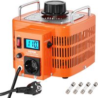 VEVOR Trasformatore di Tensione 3000VA, 10A, Ingresso 230V, Uscita 0-300V, Regolatore di Tensione AC LCD 4 Fusibili, Interruttore di Controllo Termico per Ufficio Industriale Domestico
