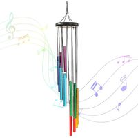 Sonnette de vent de jardin, 12 tubes de sonnette de vent en aluminium, sonnette de vent extérieure en aluminium, sonnette de vent décorative, tuyau de sonnette de vent suspendu, pour la maison, le jar
