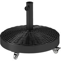 Base sombrilla pesada 25 kg avec roues pour parasols Ø3 m, poteaux 32-48 mm – Ø52x42 cm Noir
