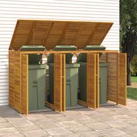 Vidaxl – Abri à poubelle triple 210x89x117 cm en bois d'acacia massif – Conception double porte avec serrures – Finition à l'huile pour durabilité