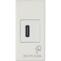 Caricatore USB Tipo C 3A 1 modulo Bianco Whitek S44 Ave 446082USBC