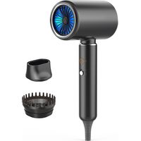 Sèche-cheveux de voyage Sèche-cheveux ionique 2200 W Sèche-cheveux avec diffuseur Sèche-cheveux et accessoires, sèche-cheveux de voyage, 4 réglages de température, noir/argent