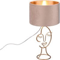 Lampada da tavolo, metallo, beige, 24x45,5x24 cm, Mary