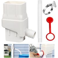 Collecteur Récupérateur Eau de Pluie, Kit Recuperateur d Eau de Pluie pour Gouttière Rectangulaire, Recuperateur d Eau de Pluie, Récupérateur D'eau de Pluie Rectangulaire avec Tuyau,Collier de Serrage
