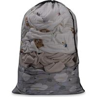 Laundry Net Washing Machine, 70 x 90 cm Laundry Net with Drawstring Reusable Laundry Bag, Durable Washing Machine Bag for Blouse, Underwear, Bra, Black