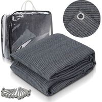 Wolketon Auvent tapis étanche camping tapis tente sol extérieur tente bâche pique-nique couverture caravane 250x250CM, Gris