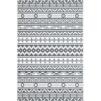Tappeto da Esterno Reversibile Motif Géométrique 182x274 cm Grigio e Bianco