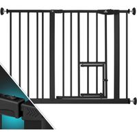 KIDIZ® Absperrgitter zum Klemmen mit Katzenklappe - 102-108 cm, Schwarz