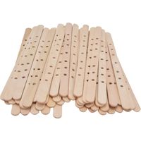 50 pièces Supports de mèche en bouleau réutilisables pour fabrication de bougies, 180x10mm avec 7 trous, pratique et durable