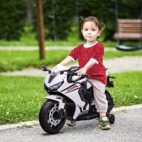 Moto électrique HONDA sous licence pour enfants de 3 à 5 ans, avec phares, klaxon, musique et petites roues, 90 x 44 x 52 cm, blanche