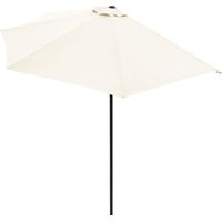 Mezzaluna Umbrella 3 mètres jardin mural extérieur avec pôle central en aluminium de la demi-lune Beige