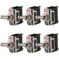 12V-24V-48V-110V/10A, 220V-230V/6A SPST EIN/AUS 2-Positionen 2-Pin-Wippschalter für Auto-Armaturenbrettbeleuchtung (6er-Pack, Schwarz)