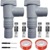Absperr- und Wartungsventil für Pools mit 32/38 mm Schlauchanschluss – Doppelkolbenventil für Pools – Für Aufstellpools und Poolpumpen (2er-Set)