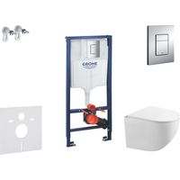 Set bâti-support Grohe Rapid SL, cuvette kielle Gaia et abattant SoftClose, plaque de déclenchement Skate Cosmopolitan, chrome SANI11BA1105