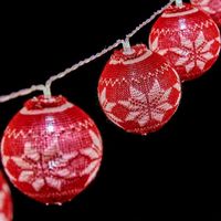 Guirlande de boules LED - KRIST+ - Krist+ - Blanc et rouge - 2 m - Ø 6 cm