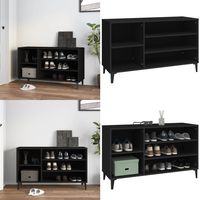 Armoire à chaussures Noir 102x36x60 cm Bois d'ingénierie - Armoire À Chaussures - Meuble Chaussure - Rangement Chaussures - Étagère Chaussures - Entrée Organisateur - Home & Living