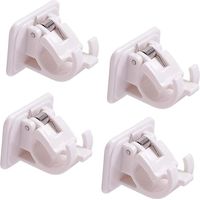 4Pcs Support de Tringle à Rideau Auto-Adhésif,Support Rideau Sans Percage,Attache Tringle Rideau Sans Percage,Attache Rideau Sans Percage pour Support Sans Perçage,ou Barres de Porte-Serviette