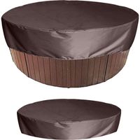 Housse de protection ronde pour jacuzzi, table de jardin, spa, jacuzzi, avec élastique pour meubles de baignoire extérieur, 190 x 89 cm (marron)