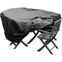 Housse de salon de jardin ovale 224 x 150 x 78 cm – Toile Oxford polyester 220g/m² – Imperméable et anti UV – Système d'accroche avec cordon et oeillets – Green Club