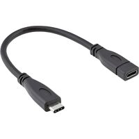 Roline USB-Kabel USB 3.2 Gen2 USB-C® Stecker, USB-C® Buchse 0.15 m Schwarz Geschirmt 11.02.9015
