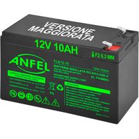 batteria piombo 12v 10ah ermetica (VRLA), adatta per UPS Gruppi di Continuita', Videosorveglianza, Sistemi di allarme, mobilita' elettrica, giocattoli, attacco faston F2 6,3mm