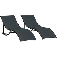 Set 2 Sdraio da Giardino Pieghevoli, Lettino Prendisole in Alluminio e Textilene, 61x165x63cm