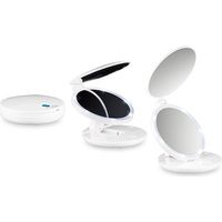Macom 218 Specchio Cosmetico Pieghevole Doppio LED Ingrandente 7x 4 Batterie AAA Diametro 11,5 cm colore Bianco