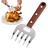 Fourchette à viande ergonomique - Fourchette à râper les aliments - Outil de cuisine en acier inoxydable renforcé