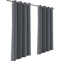 Randaco Tenda per esterni Tenda oscurante con occhielli Opaca per il giardino e il balcone 132 x 213cm Grigio scuro 2 Pannelli