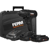 Ferm – Clé à chocs sans fil 20V CDM1142P – Couple 150Nm – 2 batteries 2.0Ah Li-Ion – Moteur 4 pôles pour vissage intensif