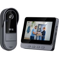 Interphone vidéo sans fil étanche IP65 - Caméra 1080P - Écran IPS 4.3" - Angle 170° - Vision nocturne IR - Audio bidirectionnel - Pour extérieur
