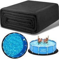 Bricoomarket – Tapis de sol pour piscine ronde 3,7 m – Polyester géotextile multicouche – Design antidérapant – Compatible surfaces bois, béton, gravier