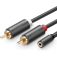 Cable UGREEN AV102 con 2 conectores RCA (RCA) de 3,5 mm y 1 m (negro)