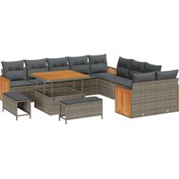 Maison Exclusive - Ensemble de canapé de jardin avec coussin 13 pcs Gris
