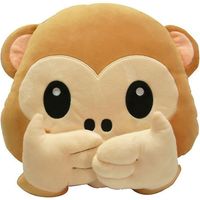 Icône émotionnelle Monkey Face Pillow Throw Cushion 32x32cm Pas d’écoute / pas de regard / pas de parole