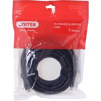 Unitek Cable HDMI 2.0 4K C11068BK de alta velocidad, 7 m, alta velocidad, velocidad de transferencia de 18 Gbps, con conectores chapados en oro para estabilización de señal y protección contra la