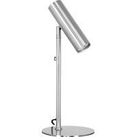 Lampada da tavolo Paris in acciaio argento con testa orientabile